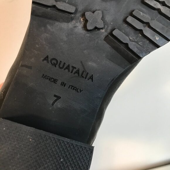 Aquatalia Nadie Black Leather Waterproof Ankle Boot Size 7 - Picture 9 of 10